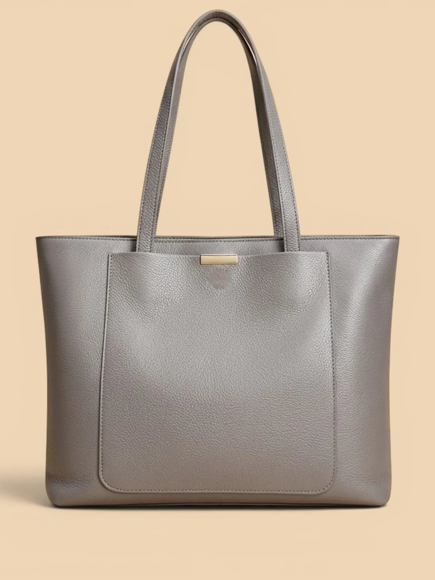 Sac a Main de Cours Cabas Abricot Gris