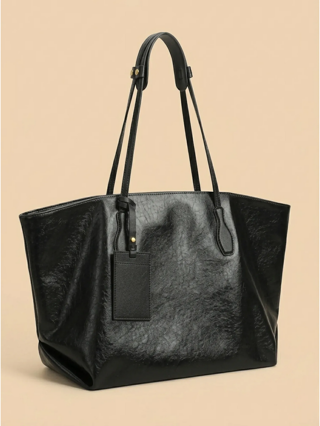 Sac a Main de Cours Élégant en Cuir Noir
