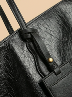 Sac a Main de Cours Élégant en Cuir Noir