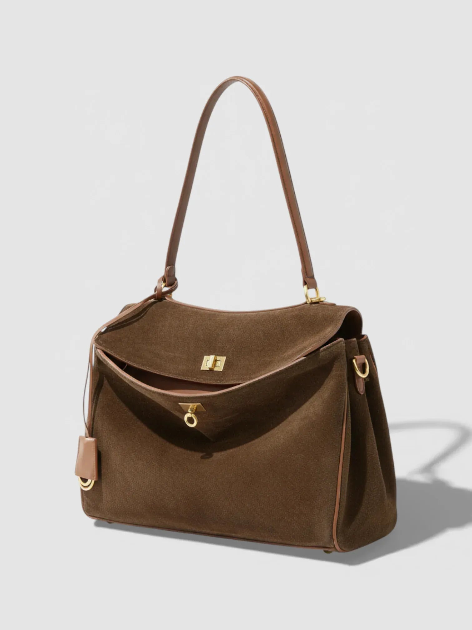 Sac a Main de Cours en Suède Marron