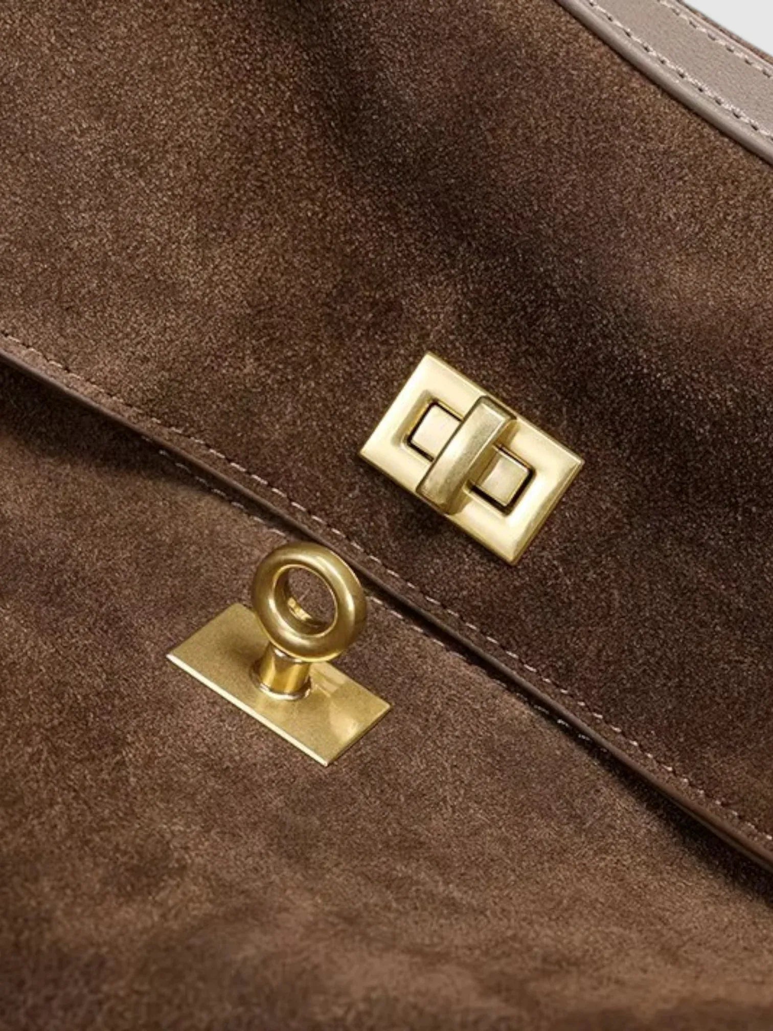 Sac a Main de Cours en Suède Marron