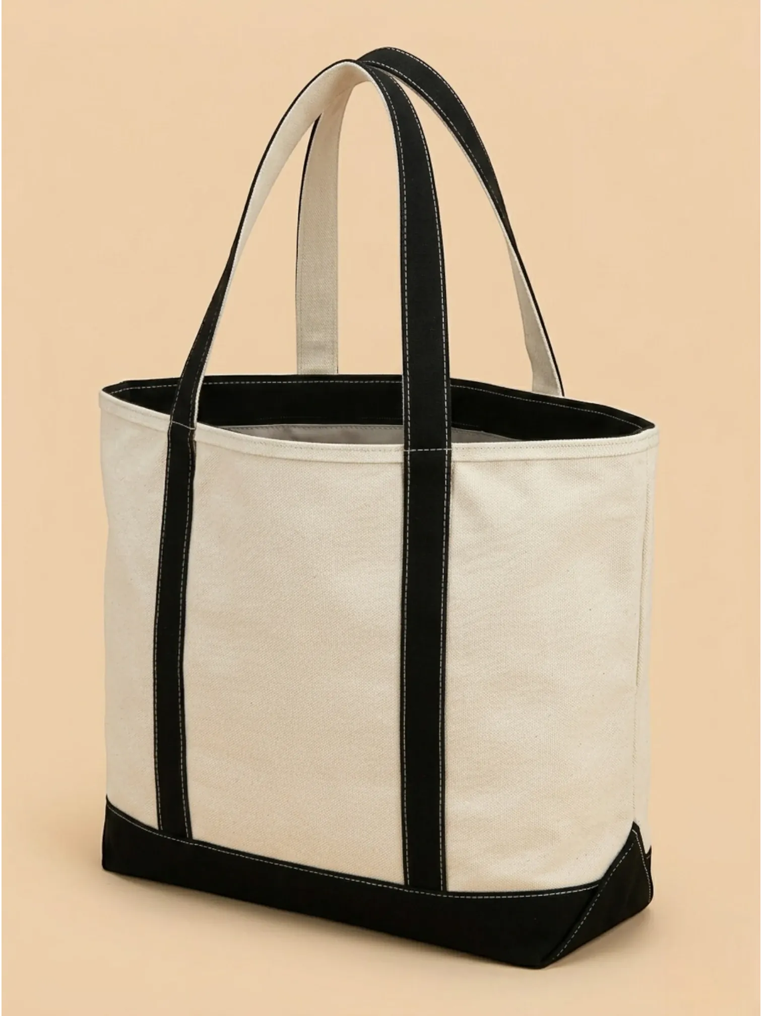 Sac a main de cours en toile élégant Noir