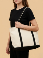 Sac a main de cours en toile élégant Noir