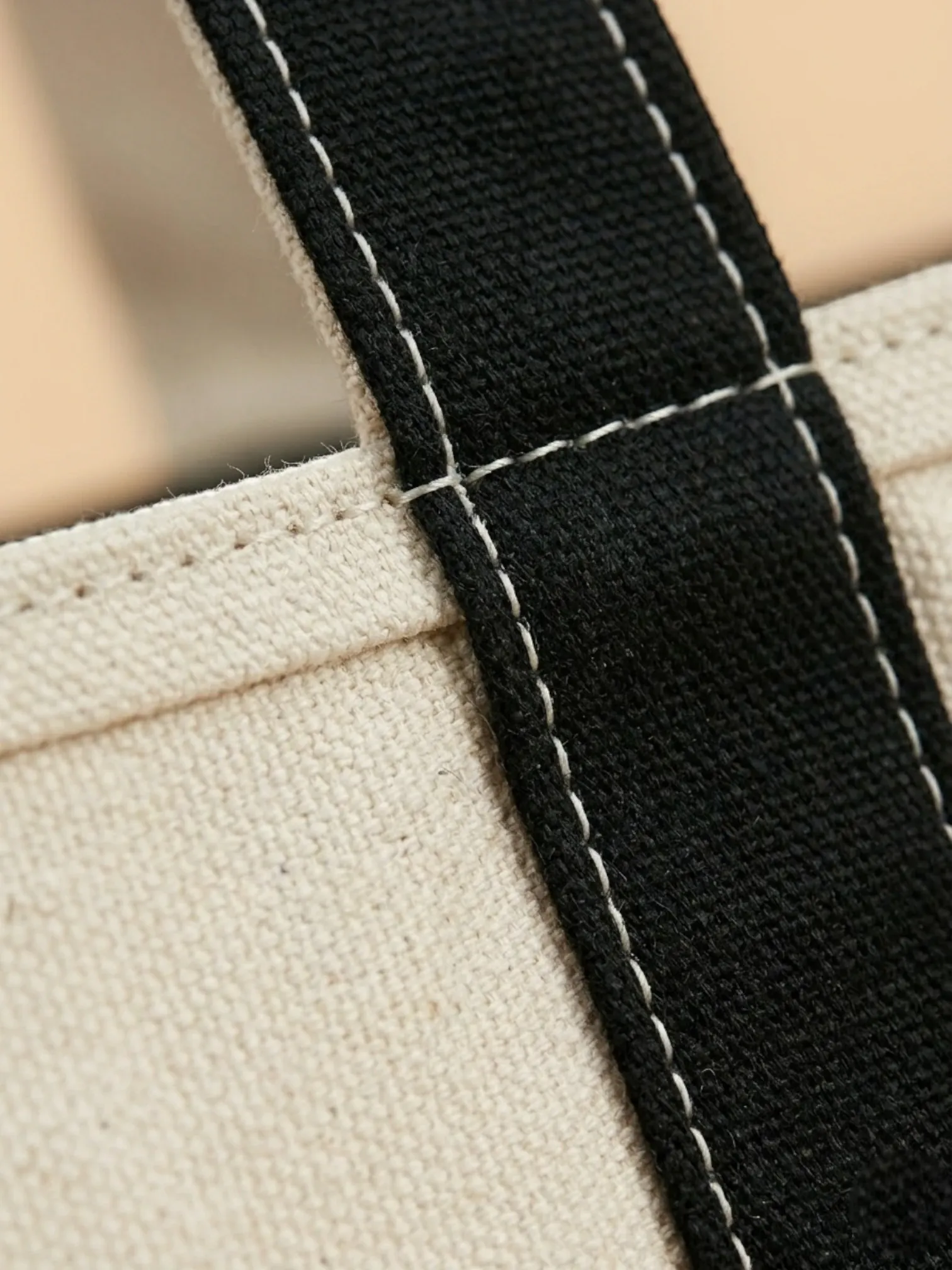 Sac a main de cours en toile élégant Noir