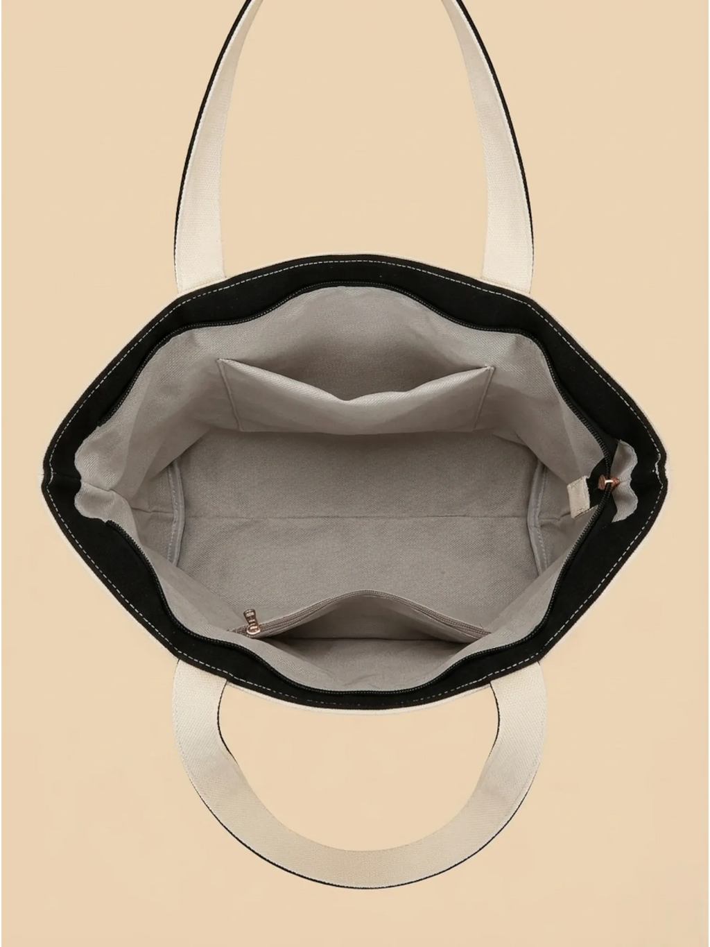 Sac a main de cours en toile élégant Noir