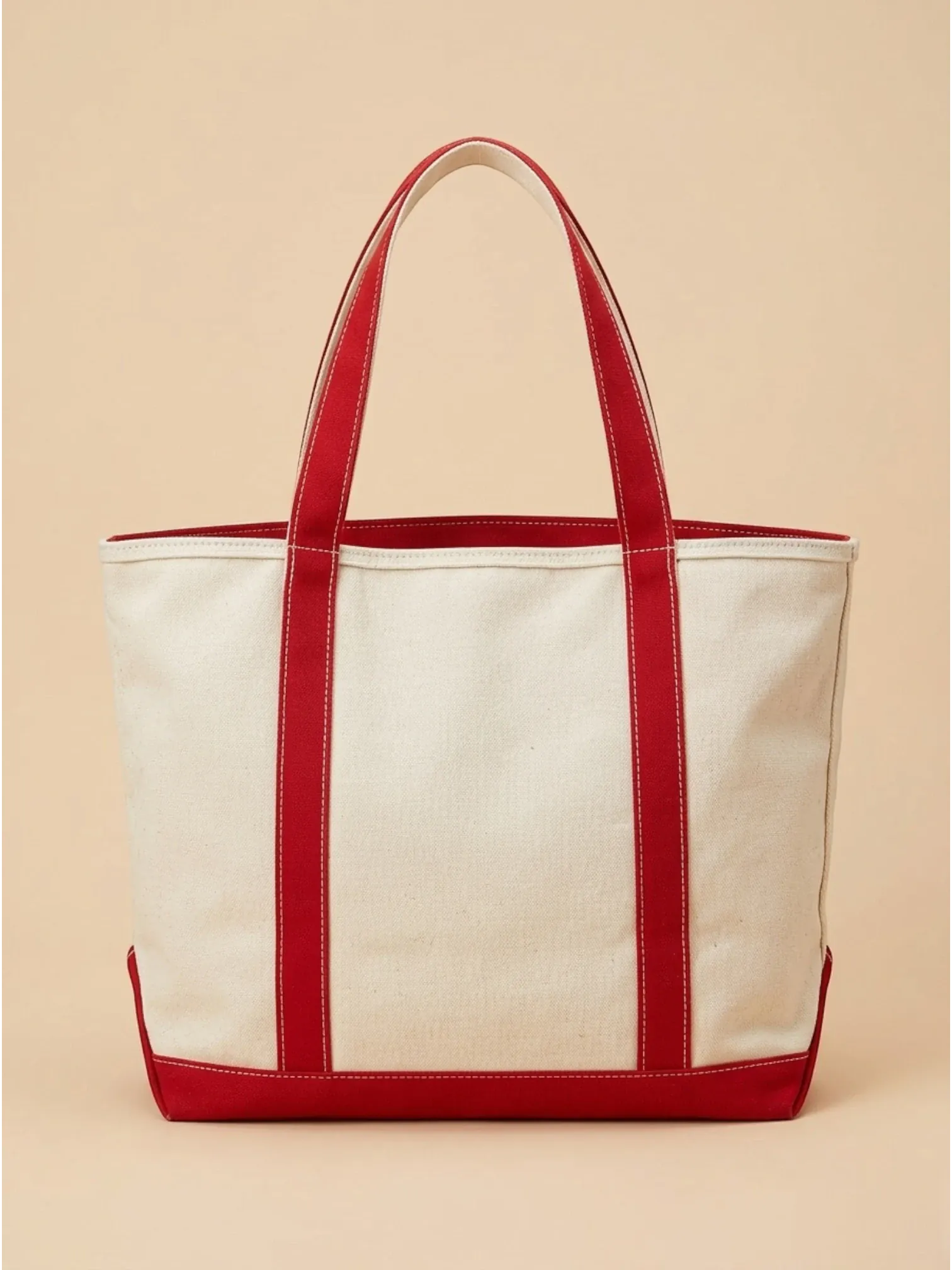 Sac a main de cours en toile élégant Rouge / 33x28x16cm
