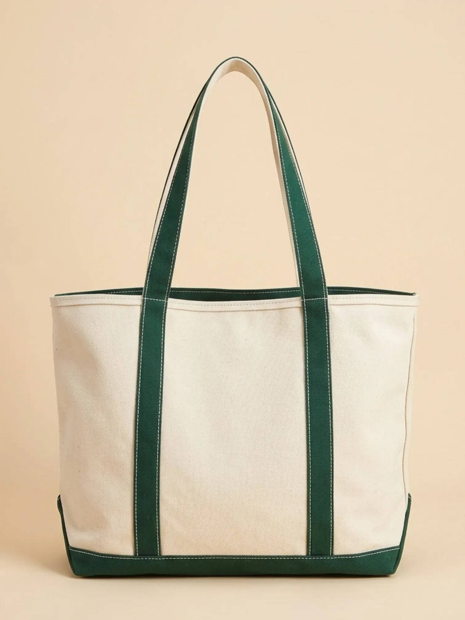 Sac a main de cours en toile élégant Vert / 33x28x16cm