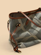 Sac a Main de Cours en Toile Travaillé Gris