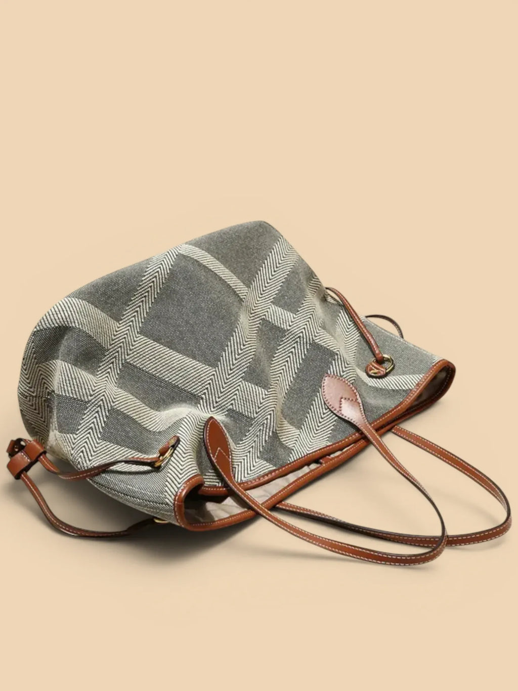Sac a Main de Cours en Toile Travaillé Gris
