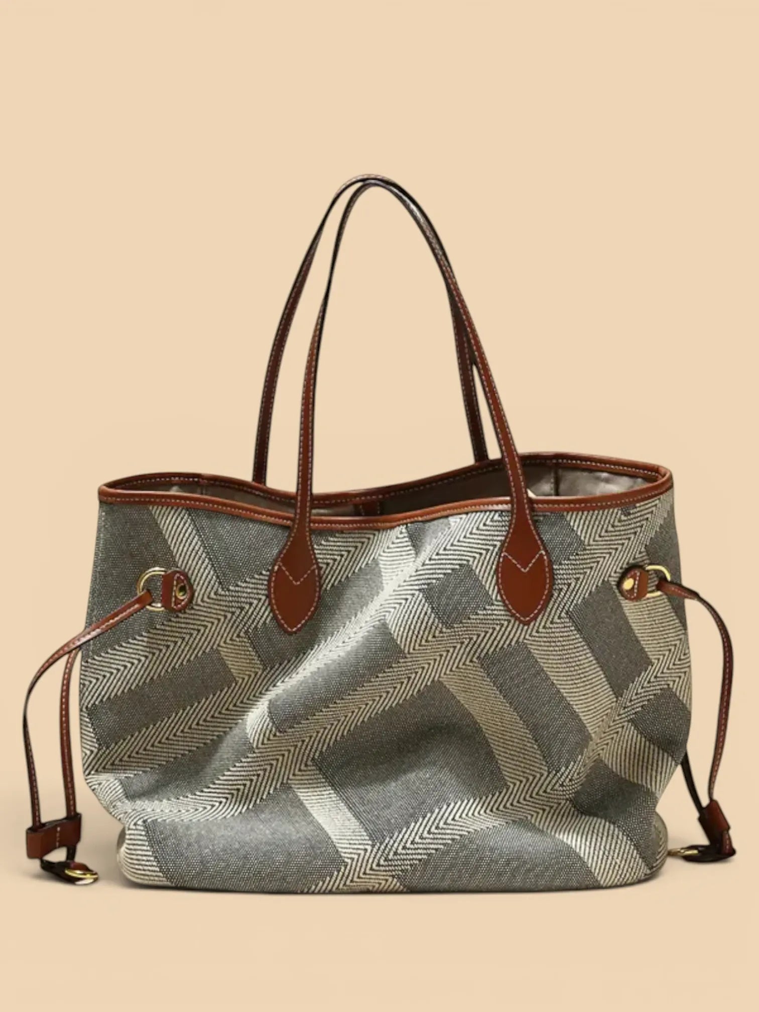 Sac a Main de Cours en Toile Travaillé Gris