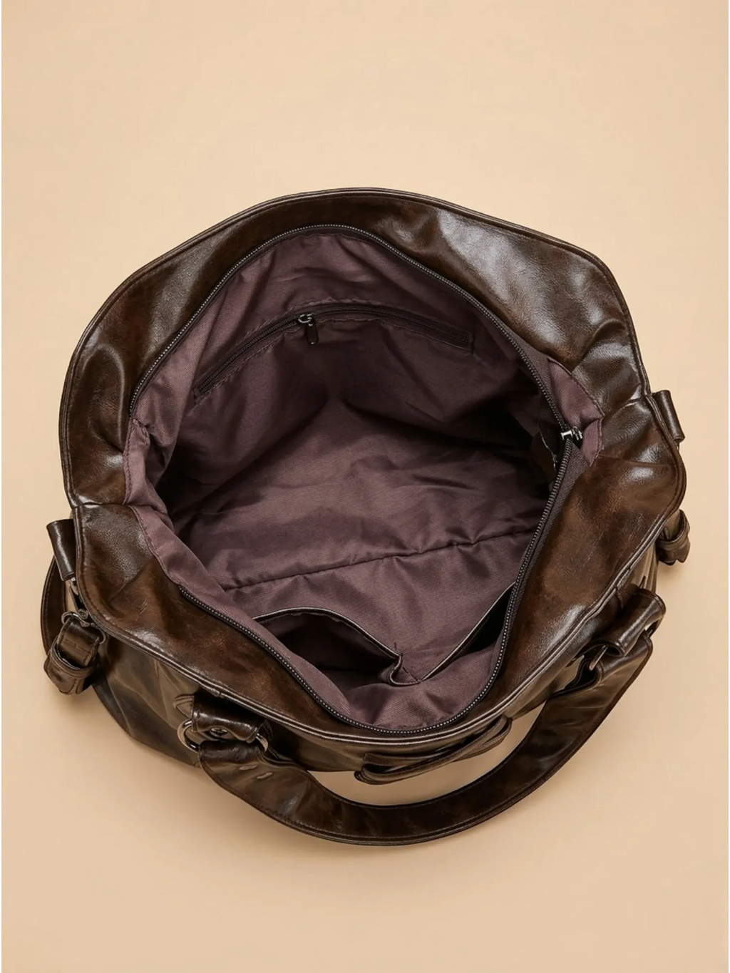 Sac a Main de Cours Lanière Rétro Café