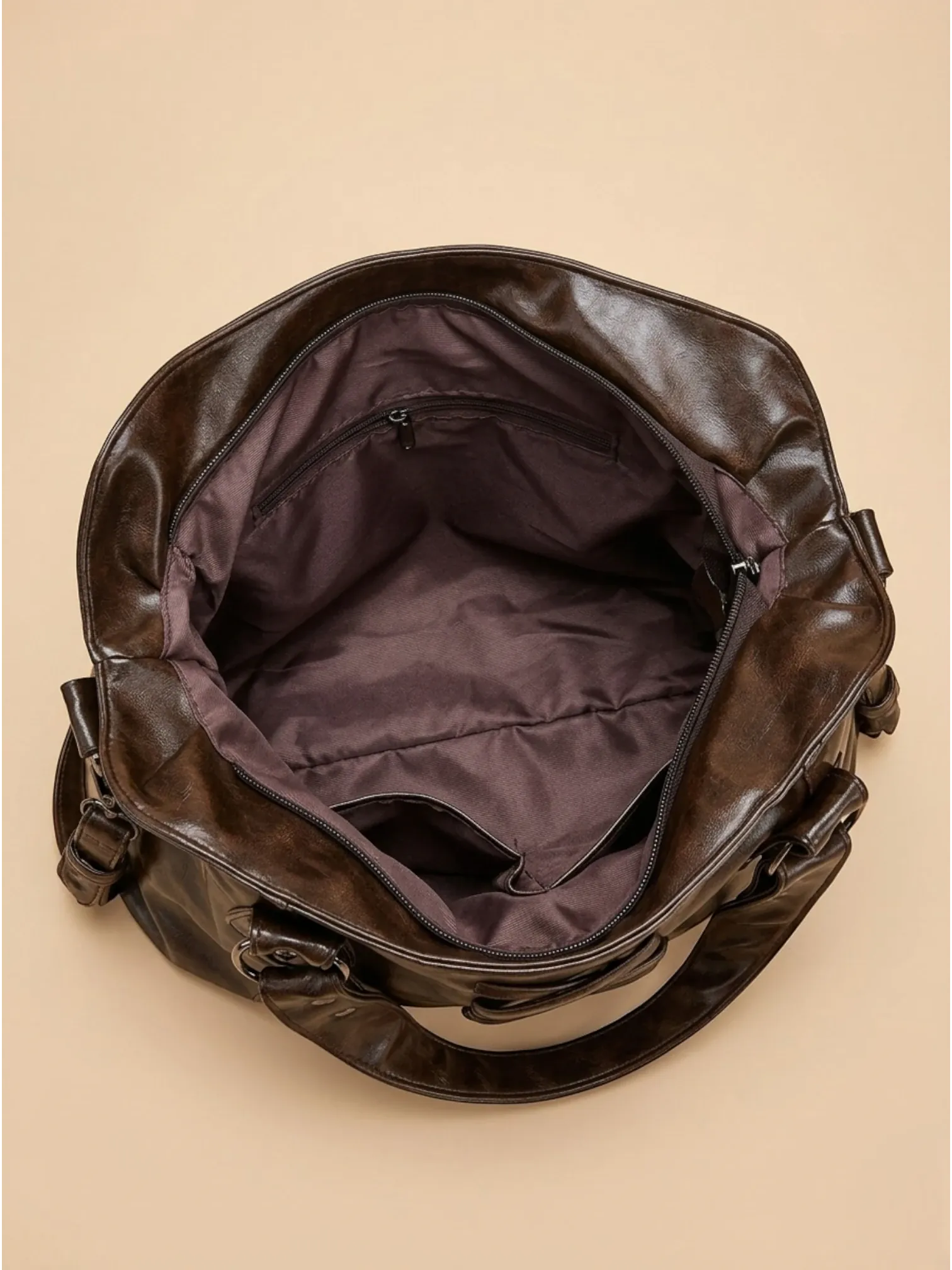 Sac a Main de Cours Lanière Rétro Café