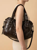 Sac a Main de Cours Lanière Rétro Café