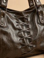 Sac a Main de Cours Lanière Rétro Café