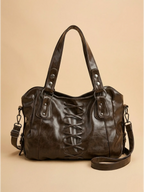 Sac a Main de Cours Lanière Rétro Café