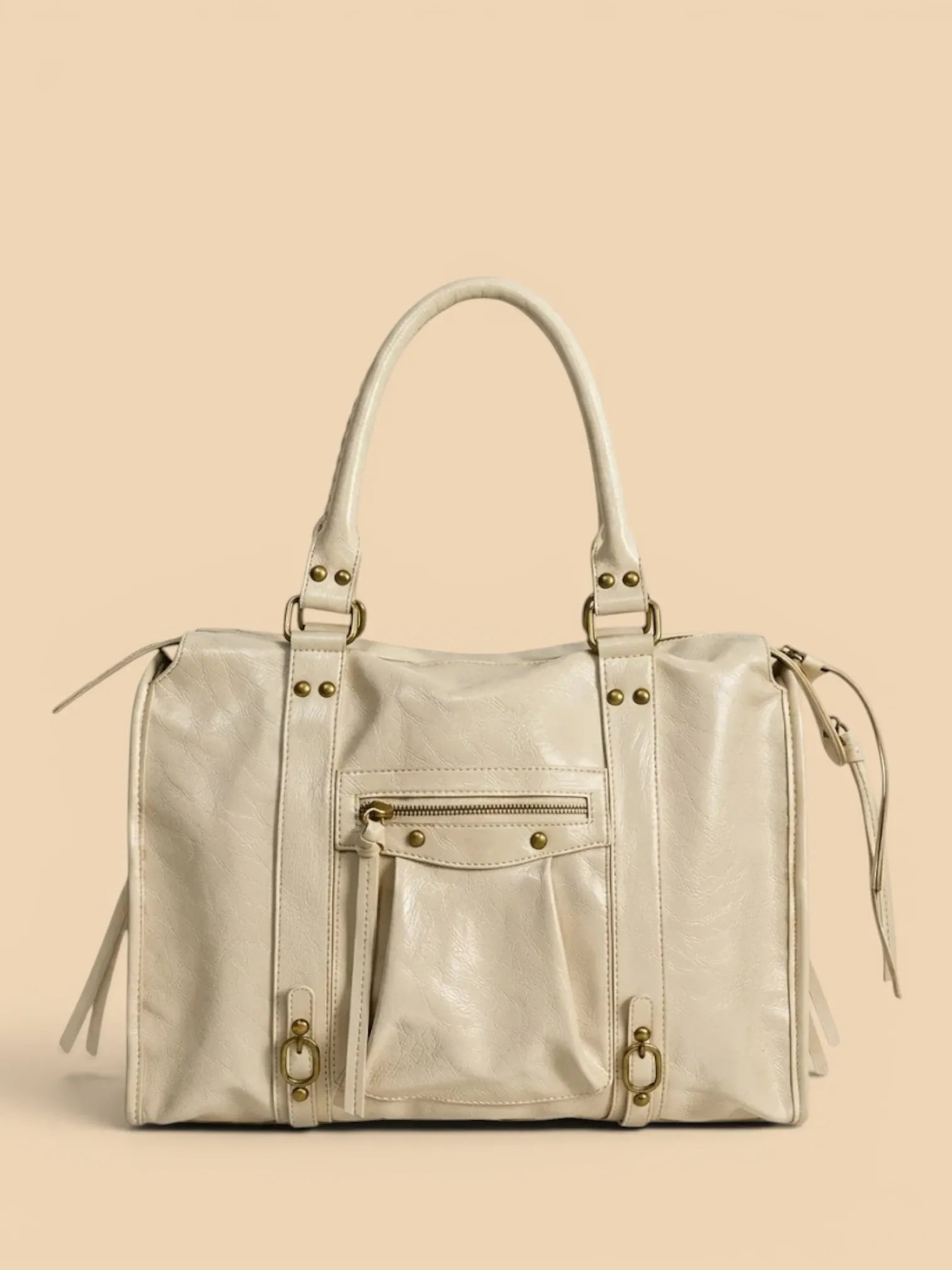 Sac a main de cours large Blanc Cassé