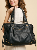 Sac a Main de Cours Lycée en Cuir Vegan Noir