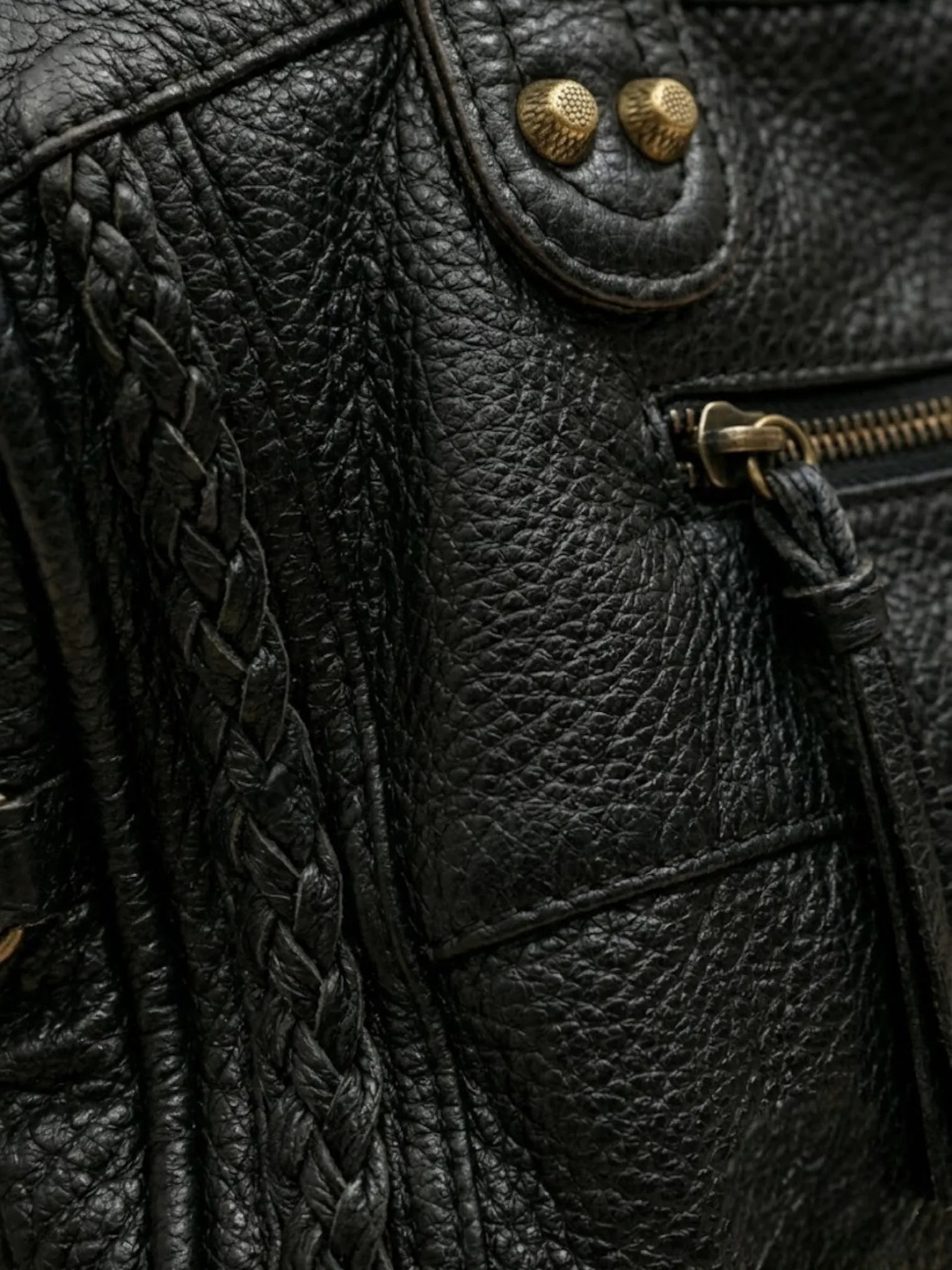 Sac a Main de Cours Lycée en Cuir Vegan Noir