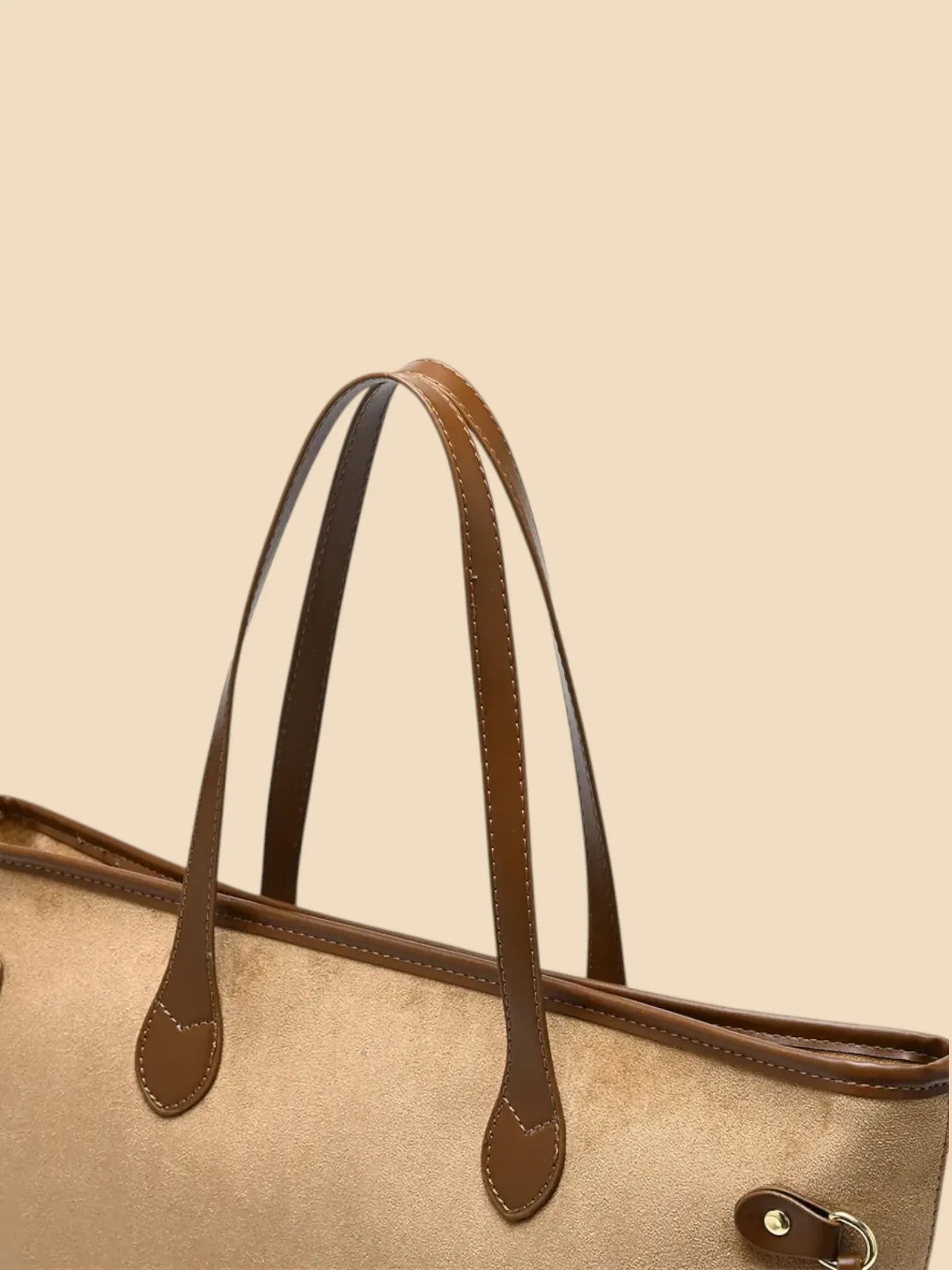 Sac a Main de Cours Marron en Suédine Khaki