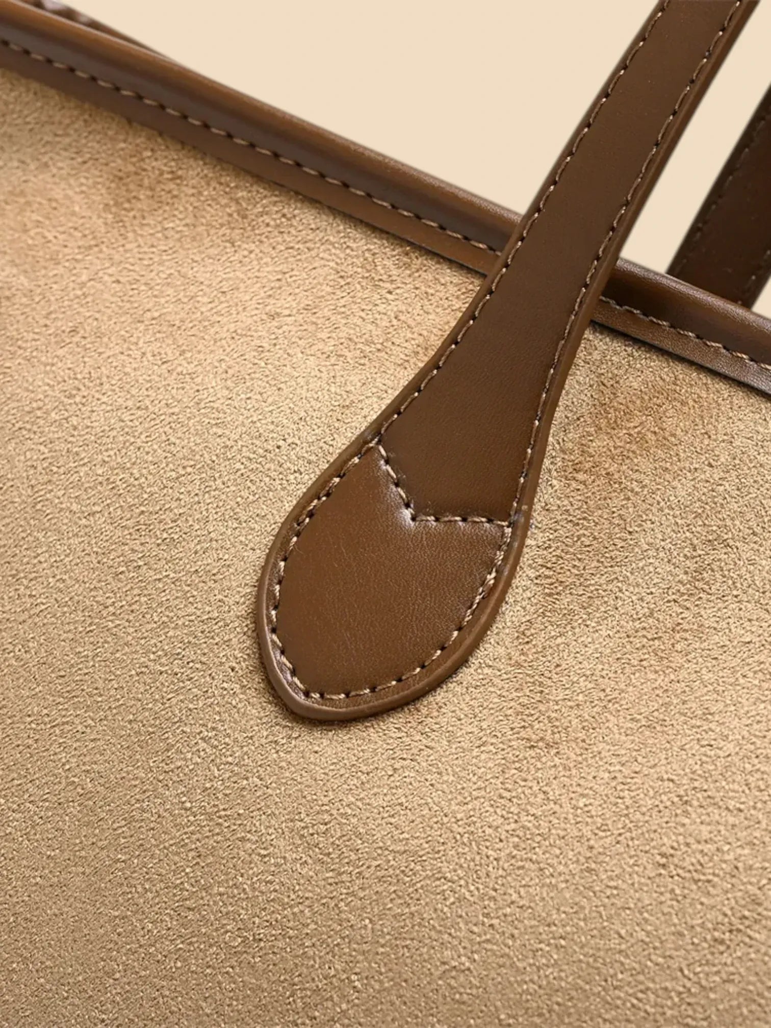 Sac a Main de Cours Marron en Suédine Khaki