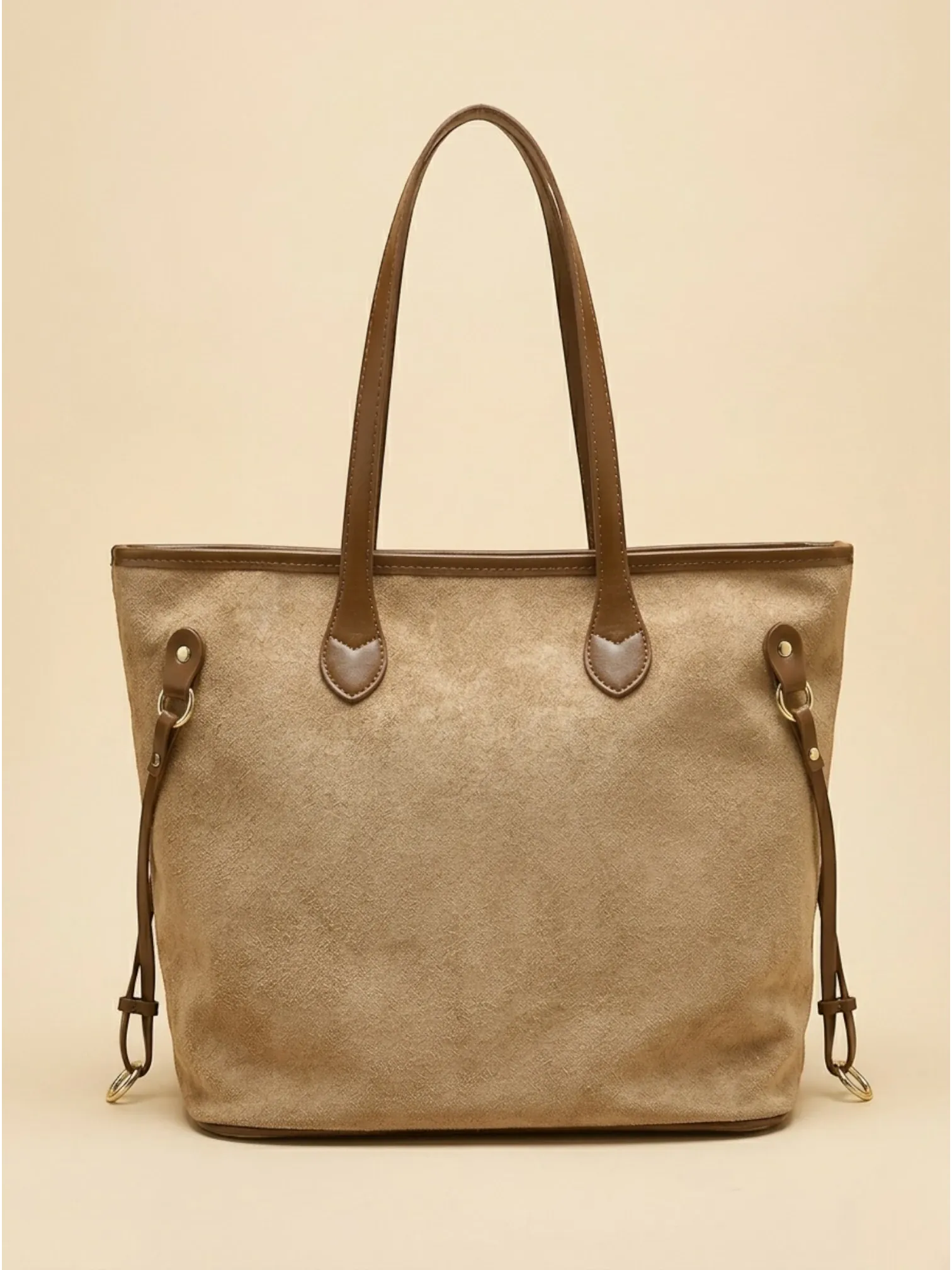 Sac a Main de Cours Marron en Suédine Khaki