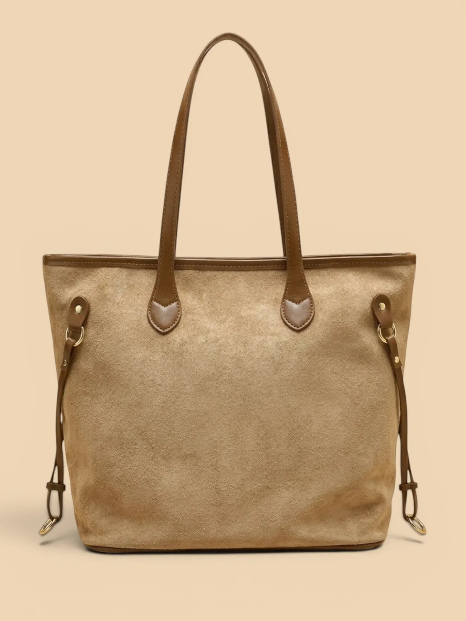 Sac a Main de Cours Marron en Suédine Khaki
