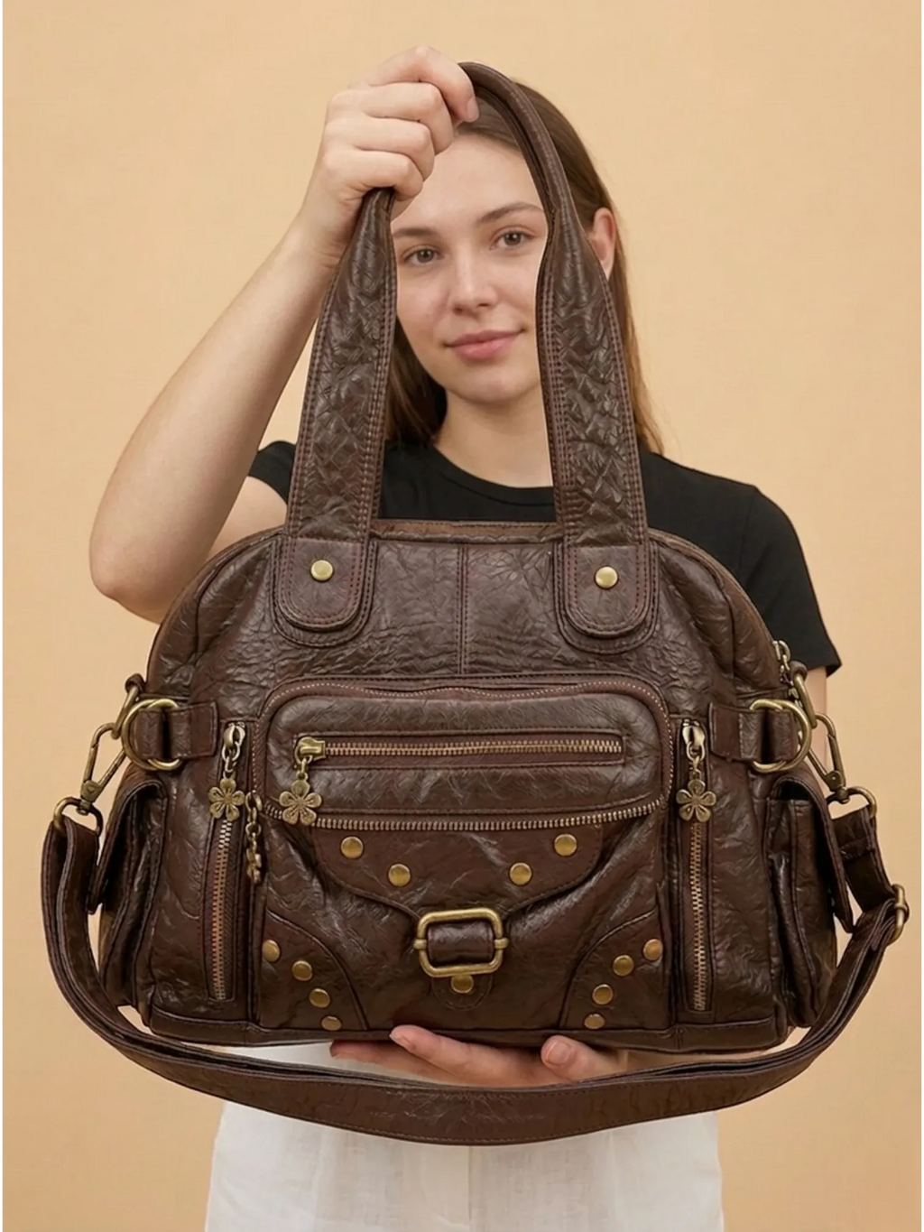 Sac a Main de Cours Y2K Fleur Café