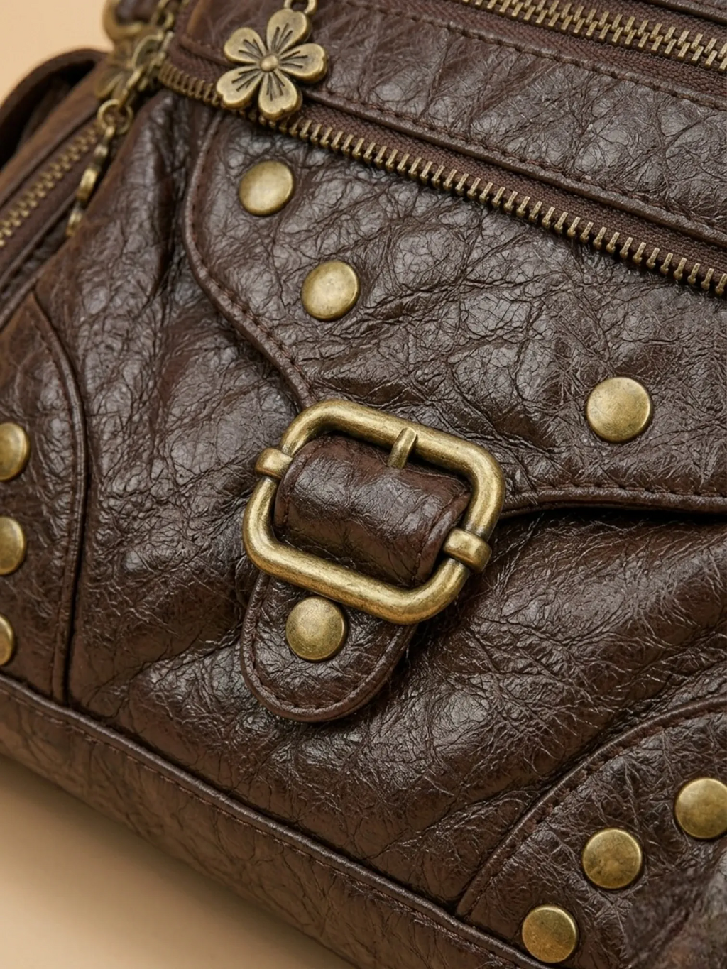 Sac a Main de Cours Y2K Fleur Café