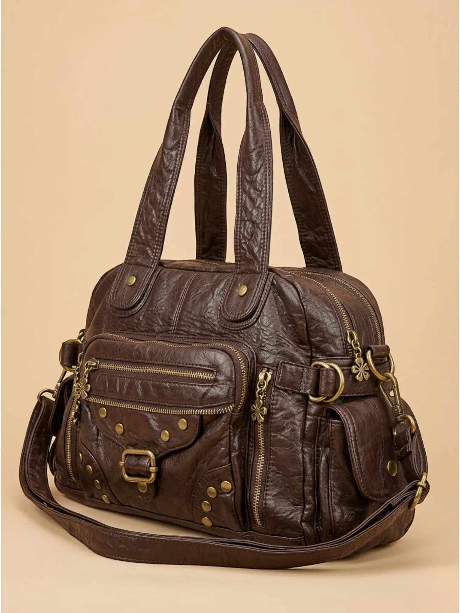 Sac a Main de Cours Y2K Fleur Café