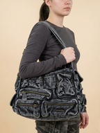 Sac a Main de Cours Y2K Multipoche Rétro Noir