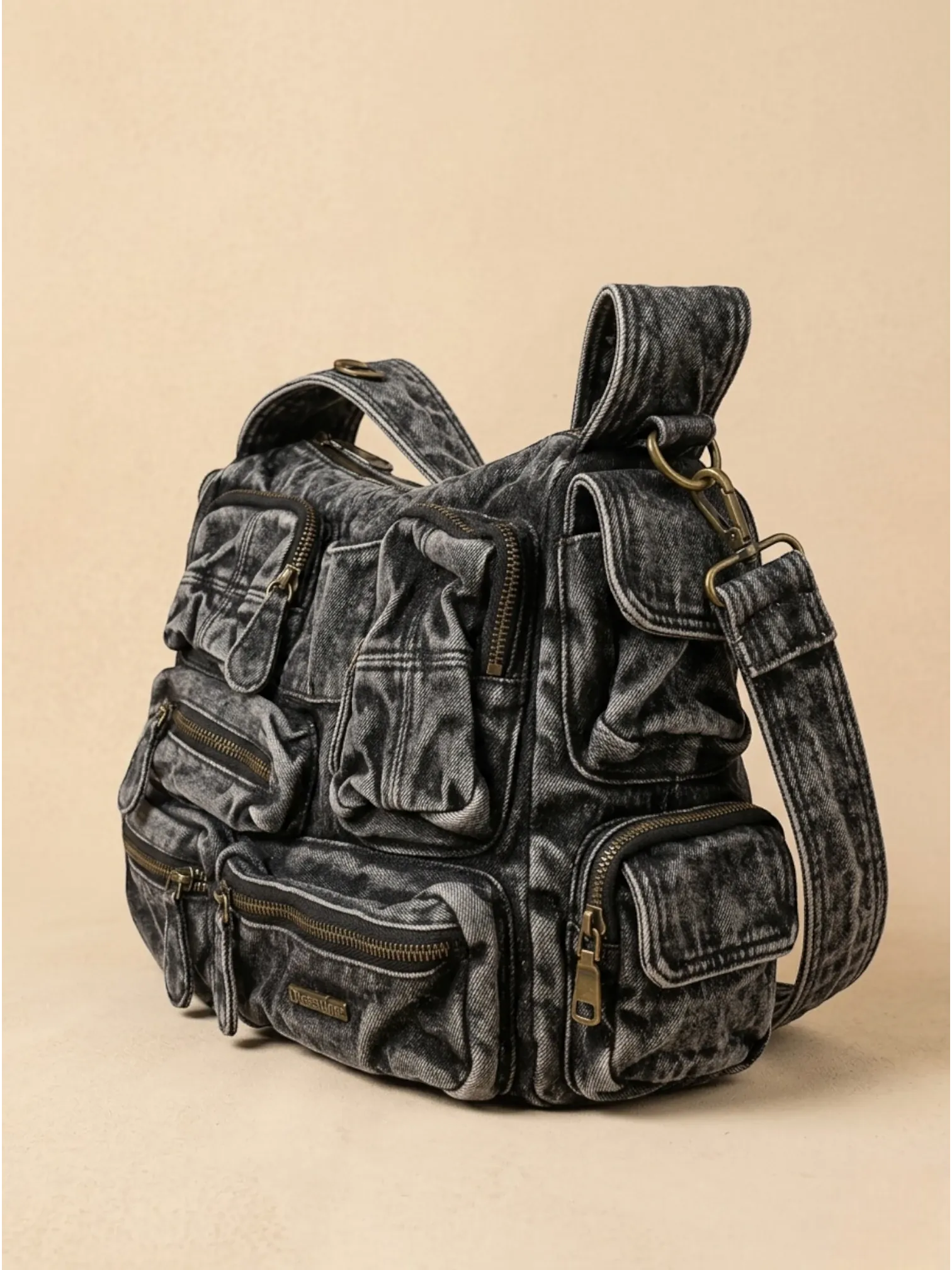 Sac a Main de Cours Y2K Multipoche Rétro Noir