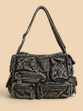 Sac a Main de Cours Y2K Multipoche Rétro Noir