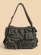 Sac a Main de Cours Y2K Multipoche Rétro Noir