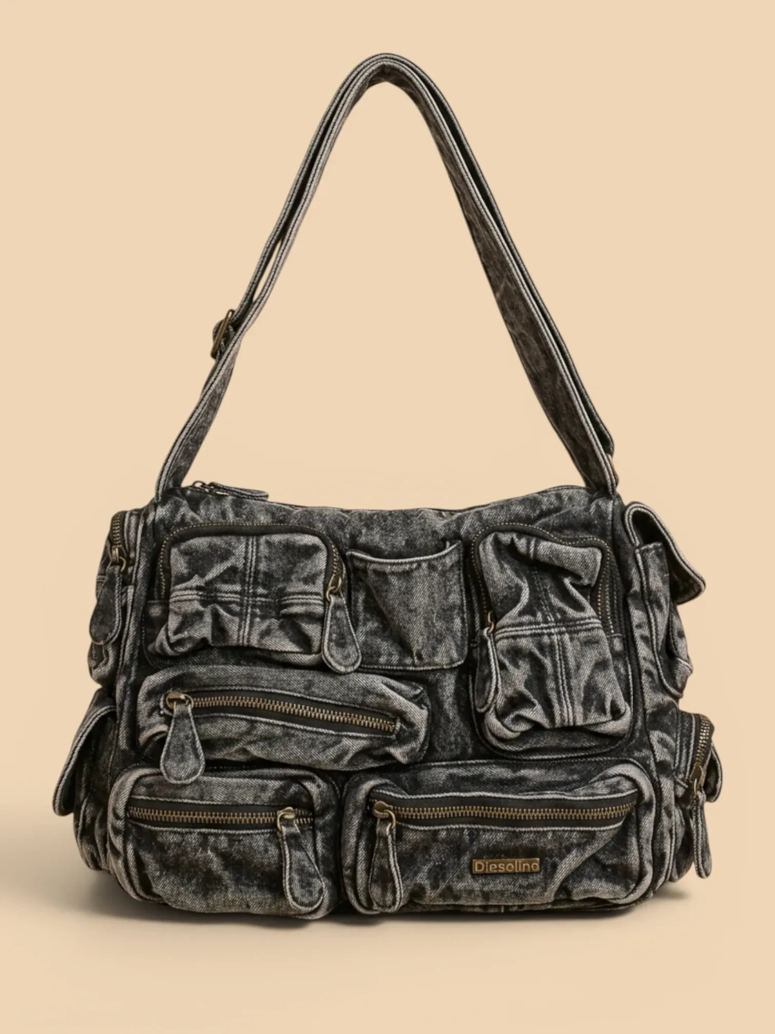 Sac a Main de Cours Y2K Multipoche Rétro Noir