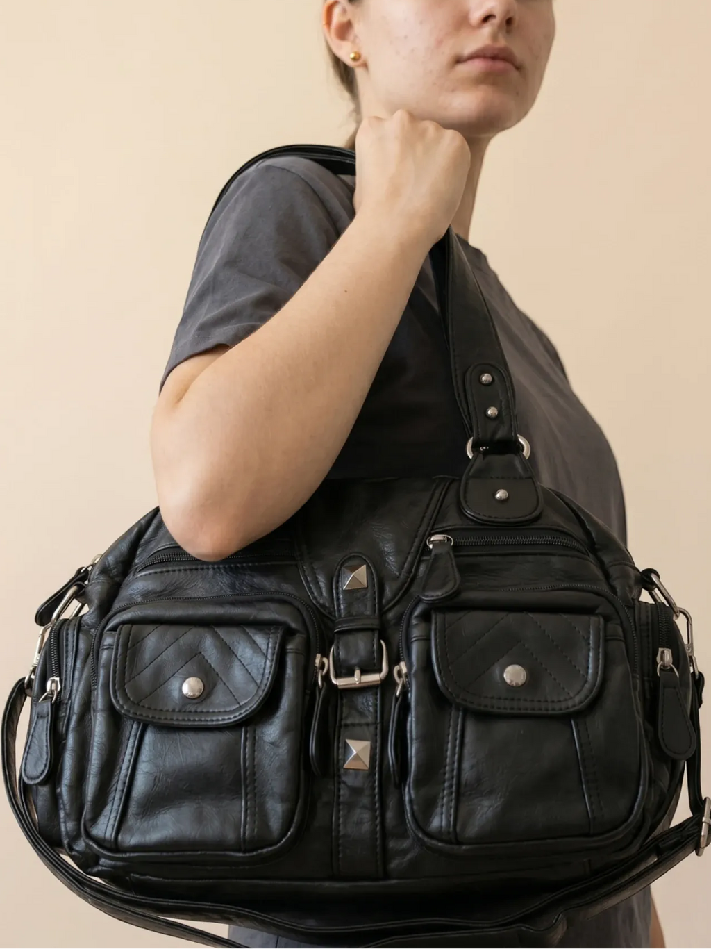 Sac a Main de Cours Y2K Ovale Noir