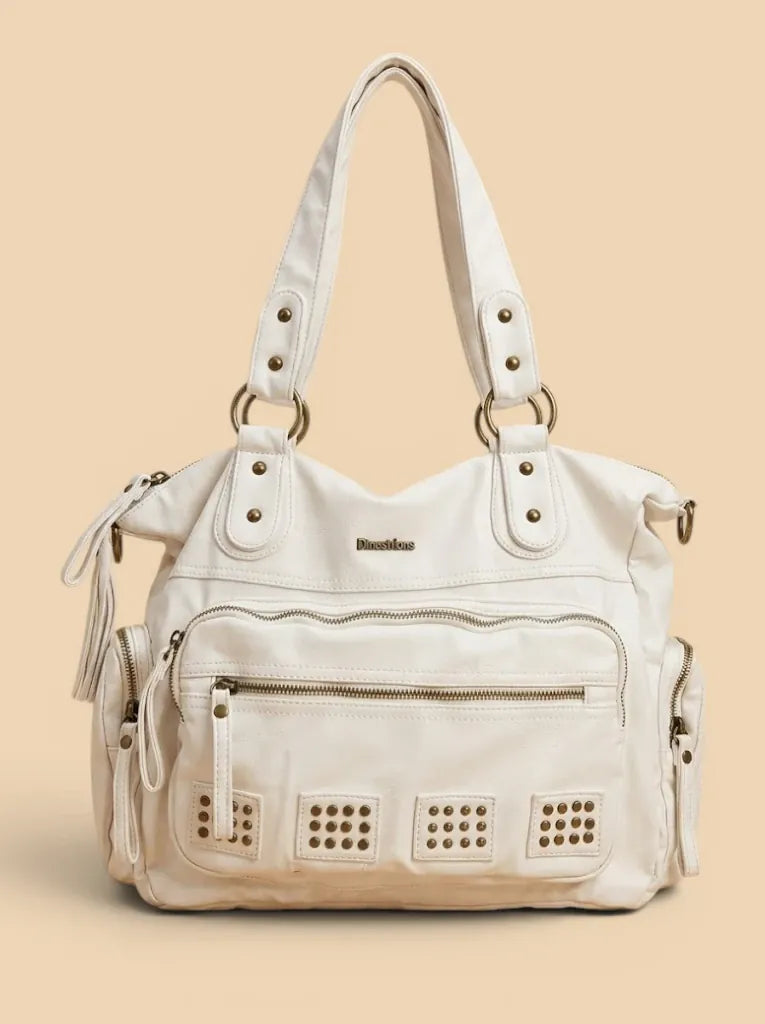 Sac Bandoulière de Cours Clouté Y2K Blanc