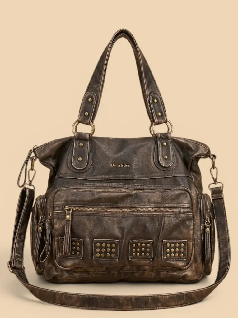 Sac Bandoulière de Cours Clouté Y2K Bronze
