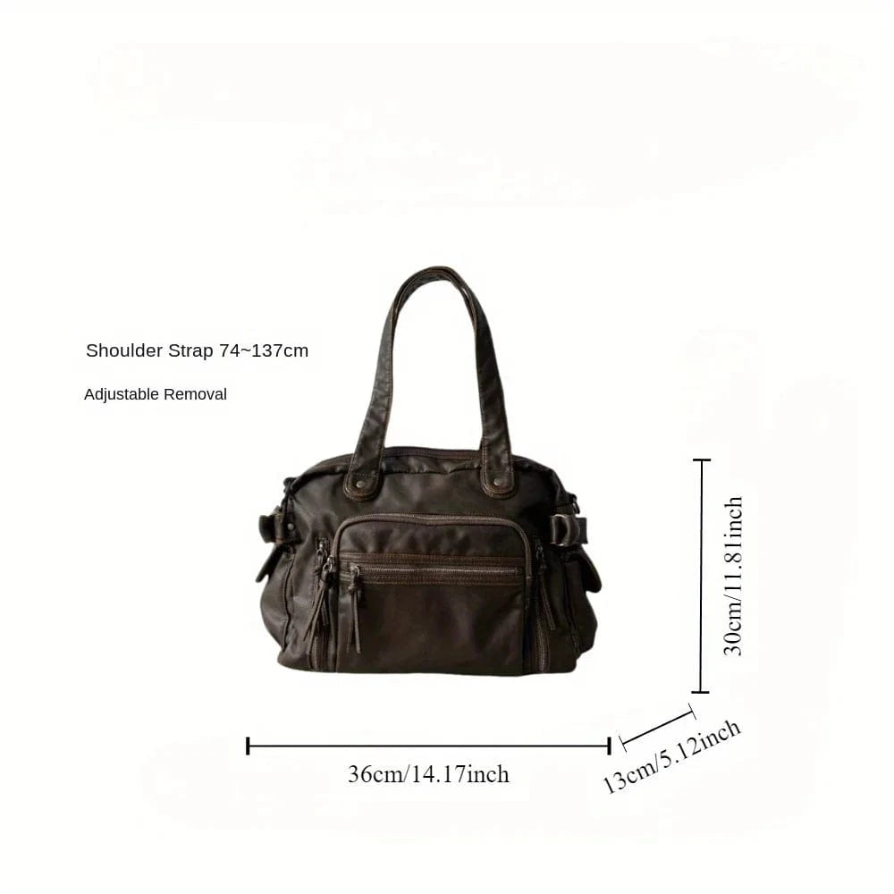 Sac Bandoulière de Cours en Cuir Vintage
