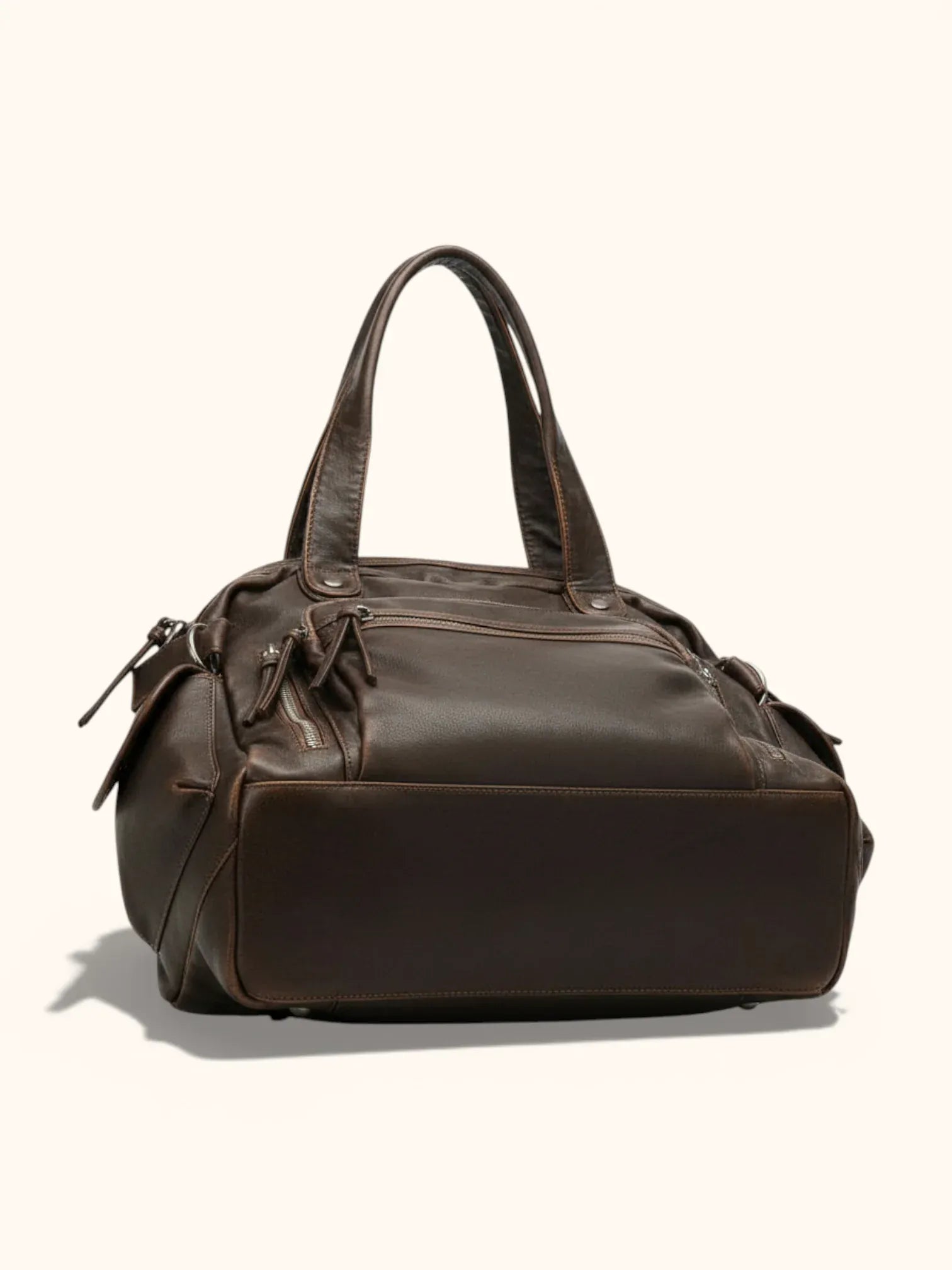 Sac Bandoulière de Cours en Simili Vintage Marron