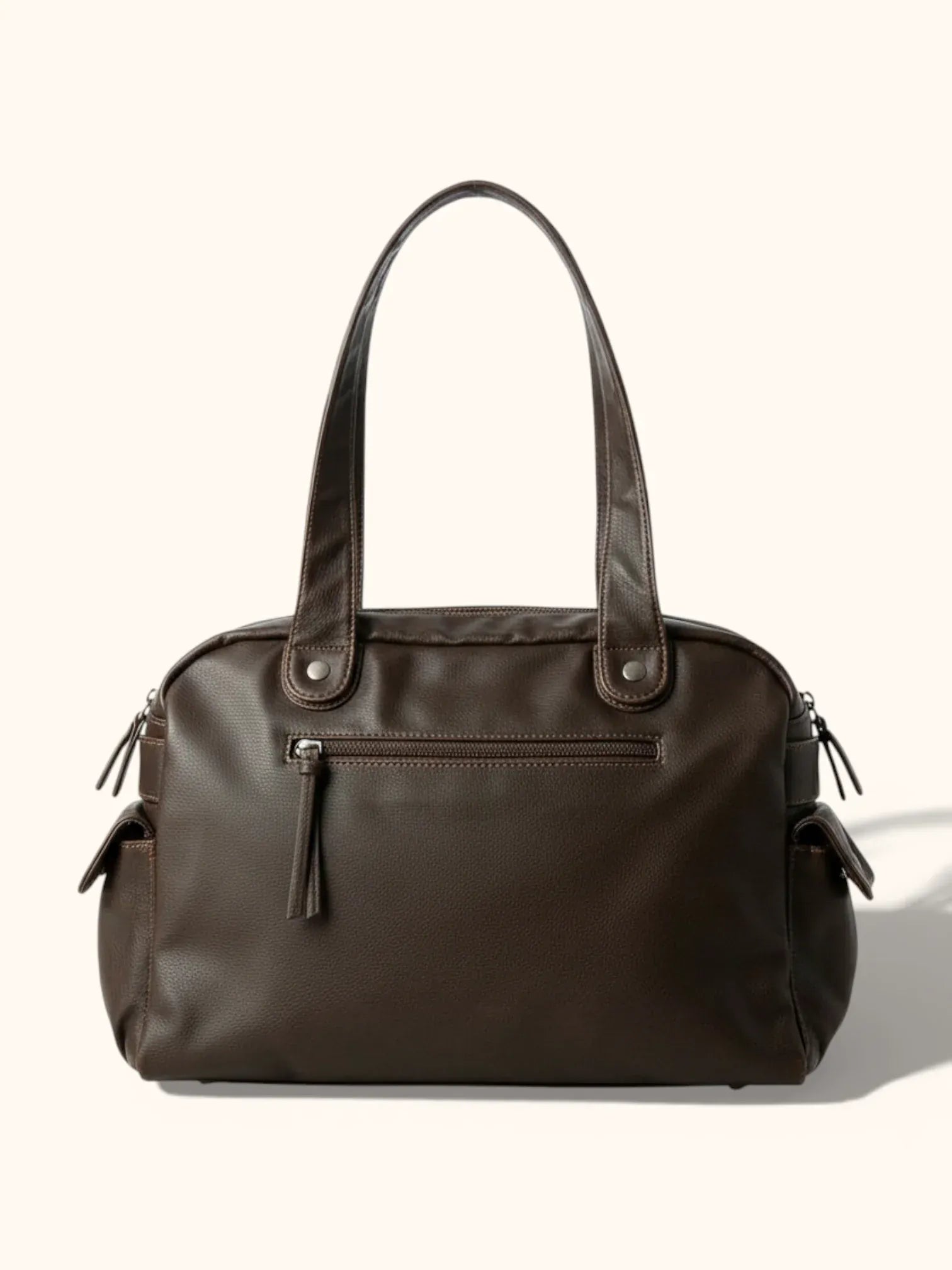 Sac Bandoulière de Cours en Simili Vintage Marron