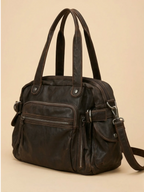 Sac Bandoulière de Cours en Simili Vintage Marron