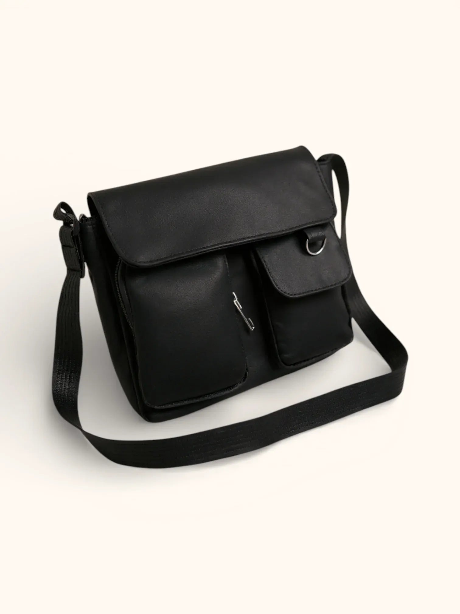 Sac Bandoulière de Cours Minimaliste Noir