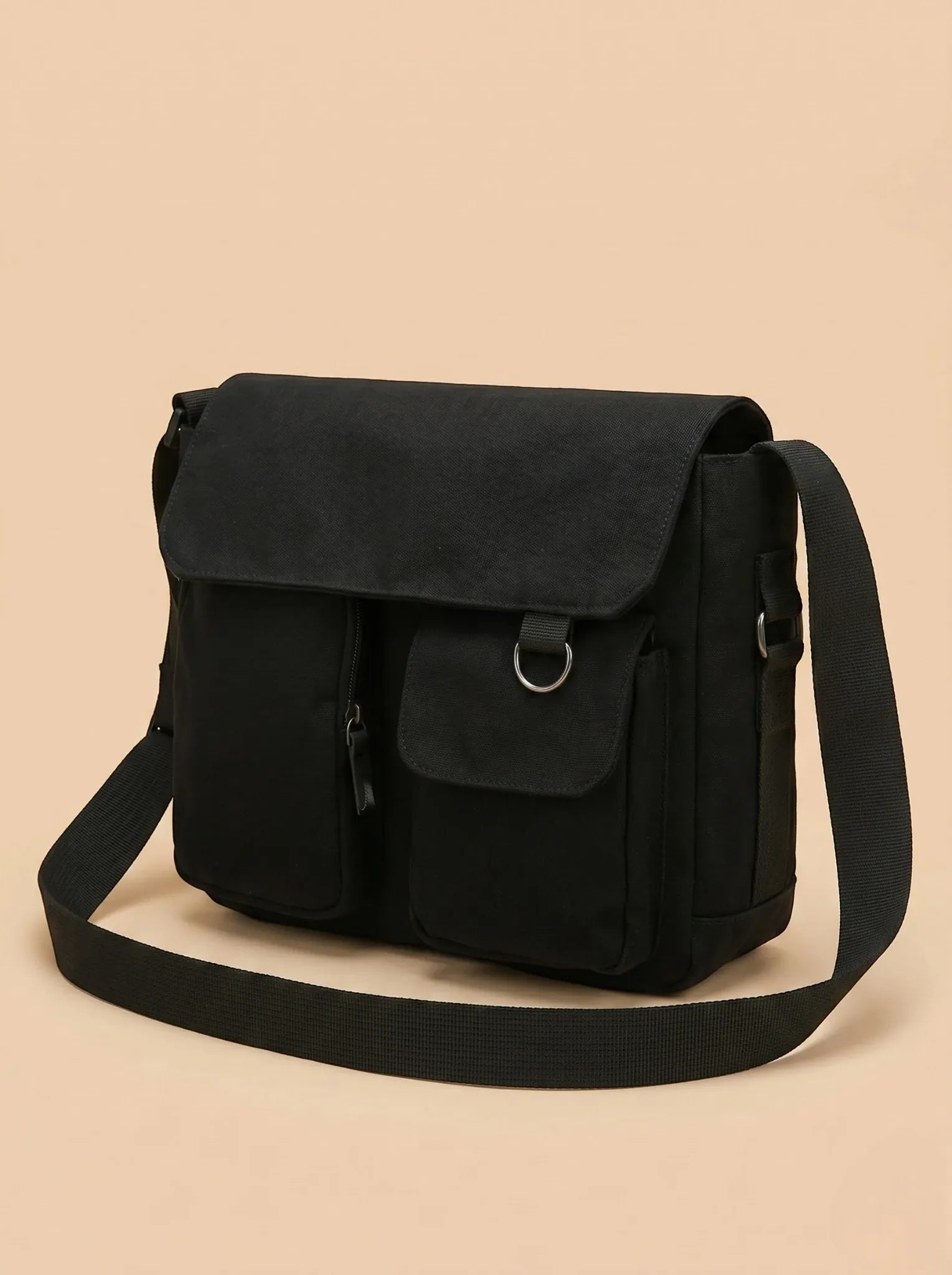 Sac Bandoulière de Cours Minimaliste Noir