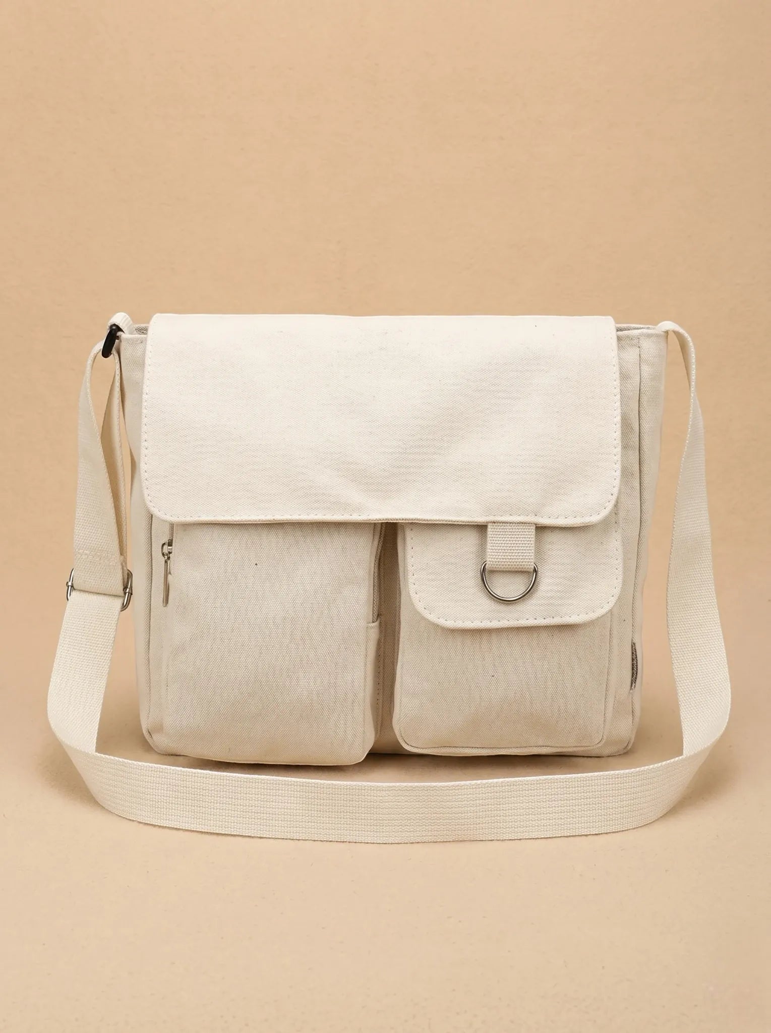 Sac Bandoulière de Cours Minimaliste Blanc