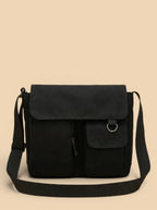 Sac Bandoulière de Cours Minimaliste Noir