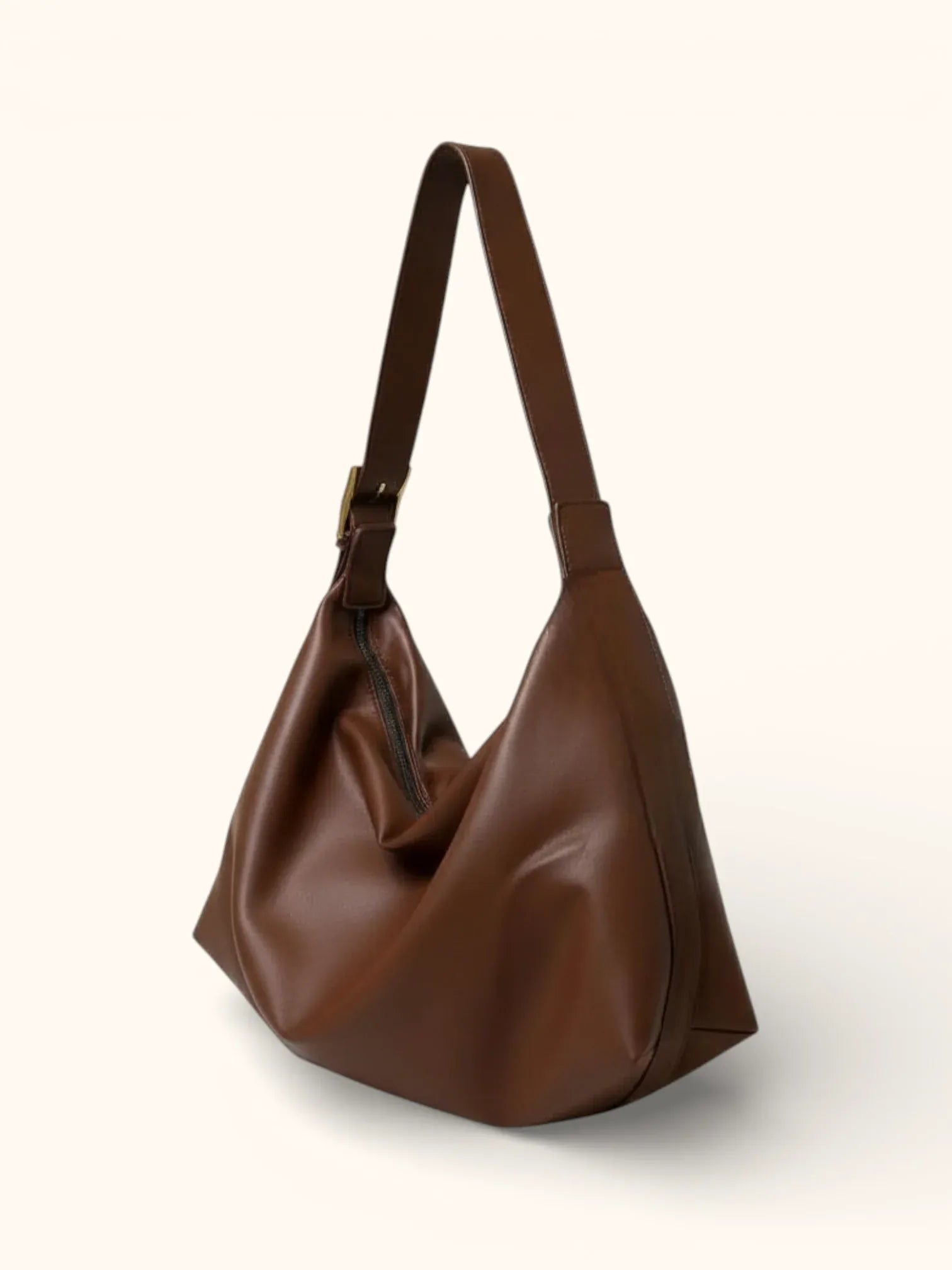 Sac Bandoulière en Cuir Vegan Souple Café