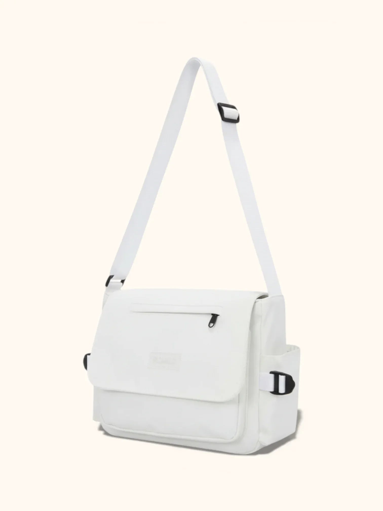 Sac Besace de Cours Bicolore Blanc