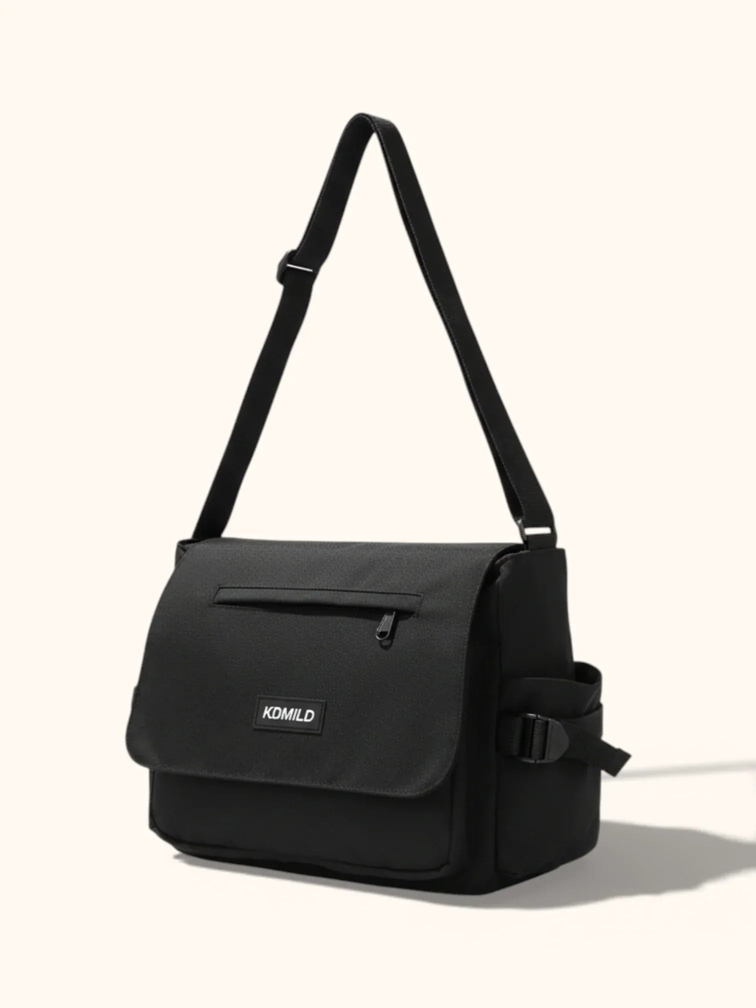 Sac Besace de Cours Bicolore Noir