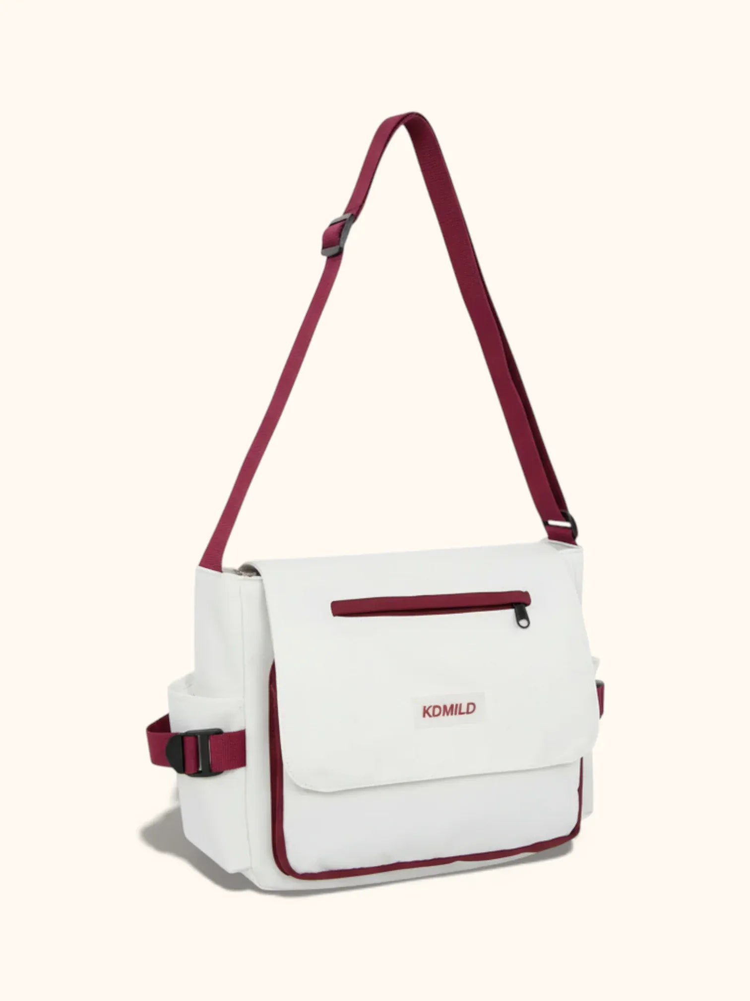 Sac Besace de Cours Bicolore Blanc & Rouge
