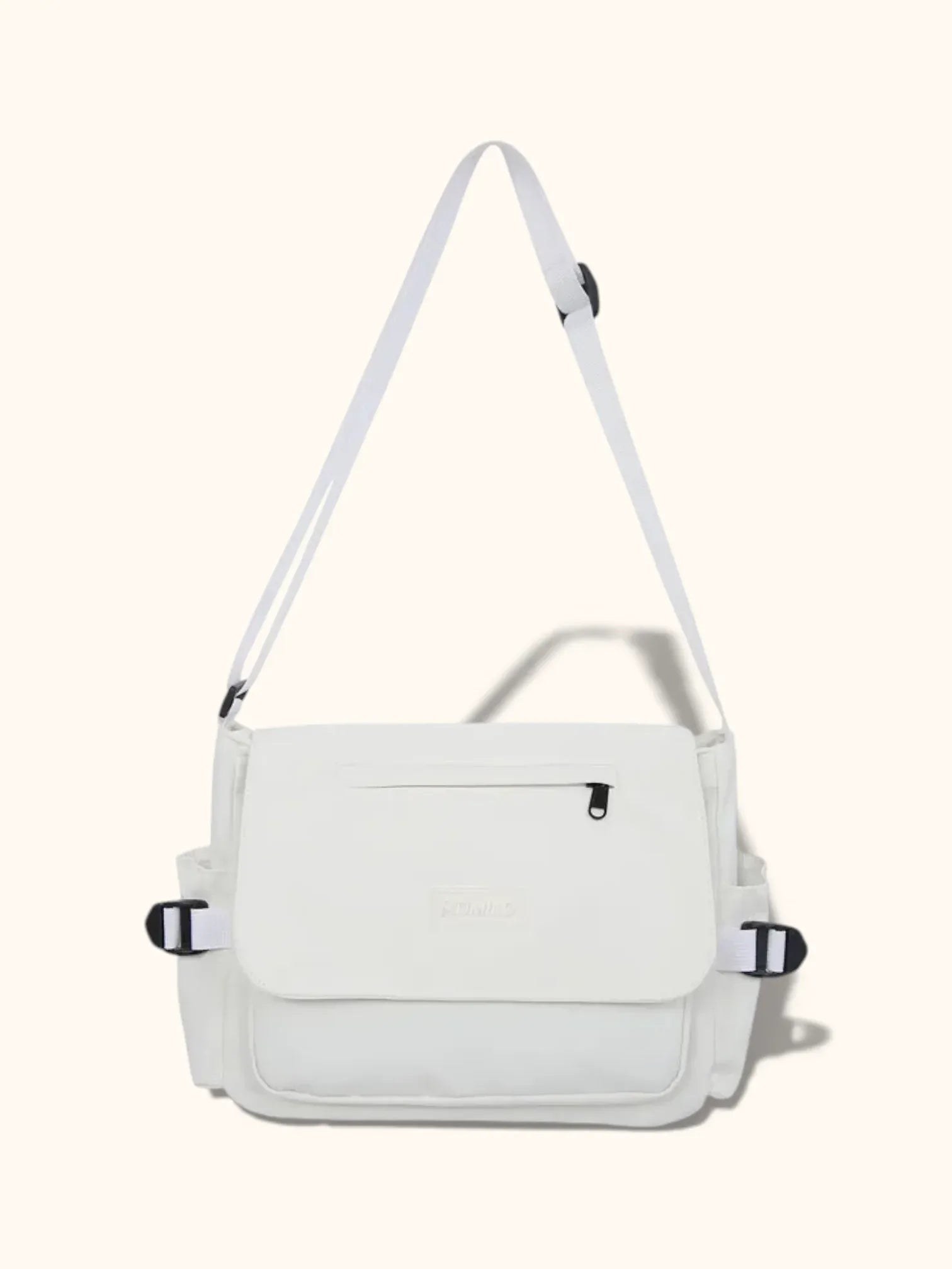 Sac Besace de Cours Bicolore Blanc